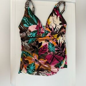 BLEU by Rod Beattie Run Wild Ruched Tankini Top and Swim Bottoms Set
